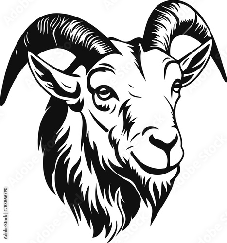 goat head silhouette vector illustration