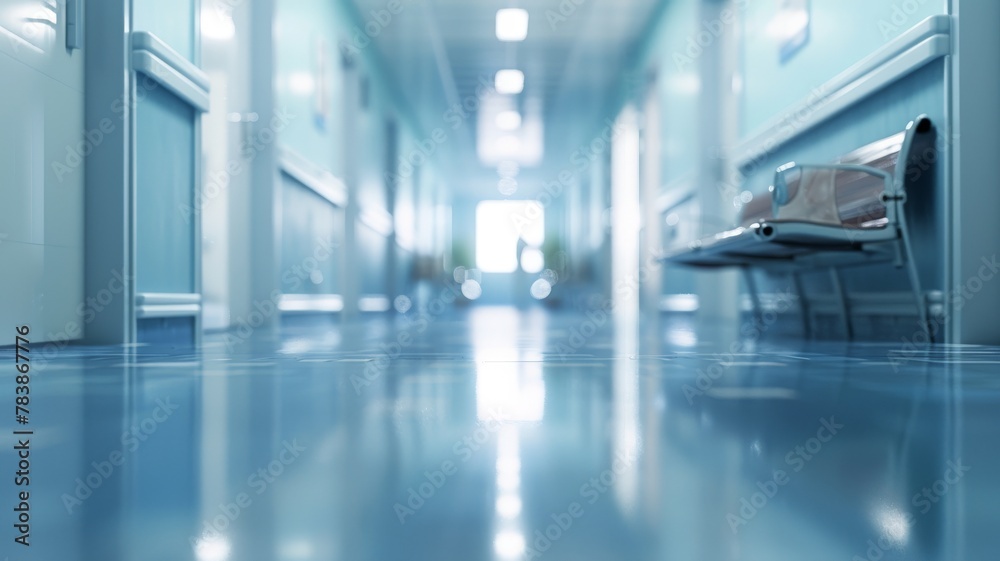 Obraz premium Blurring the Background in a hospital concept blurred background light clear 3D rendering 