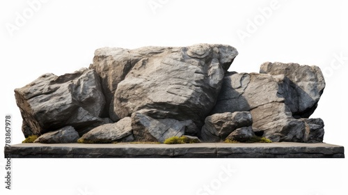 Rocky podium on white background 