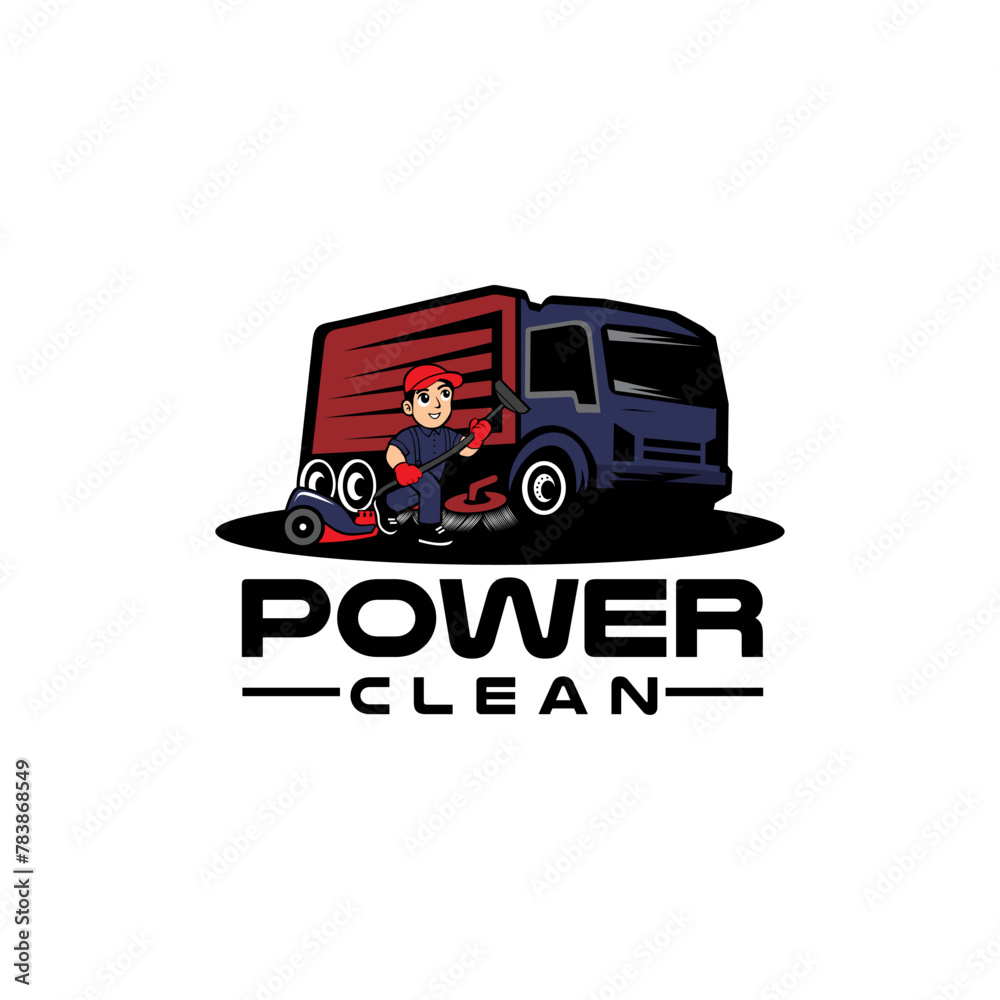 Sweeping truck vacuum cleaning logo design Sweeping truck vacuum cleaning logo design