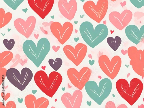 seamless background with hearts