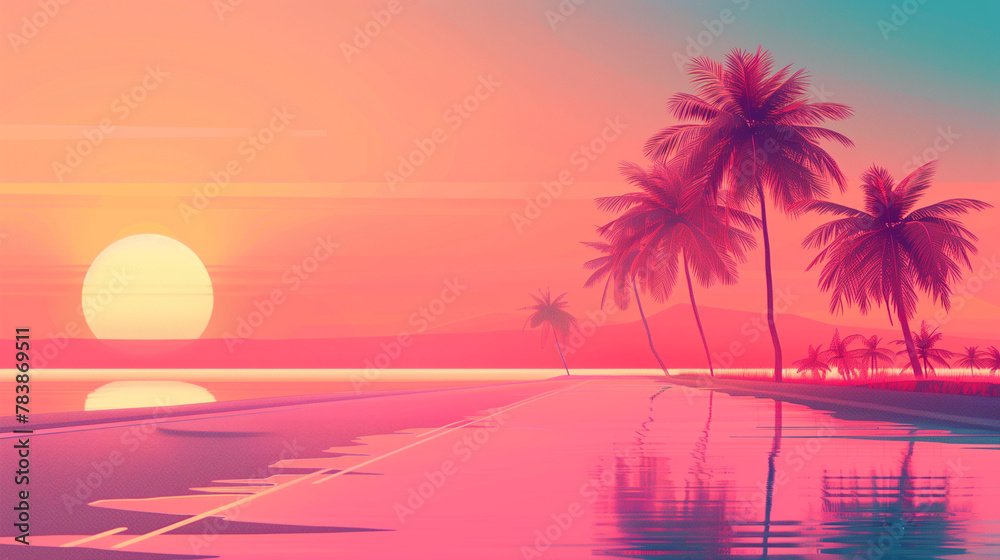 Tropical Sunset on the Beach