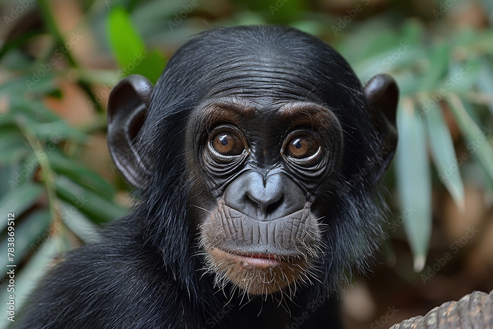 Small Black Monkey Sitting on Top of a Tree Small Black Monkey Sitting on Top of a Tree
