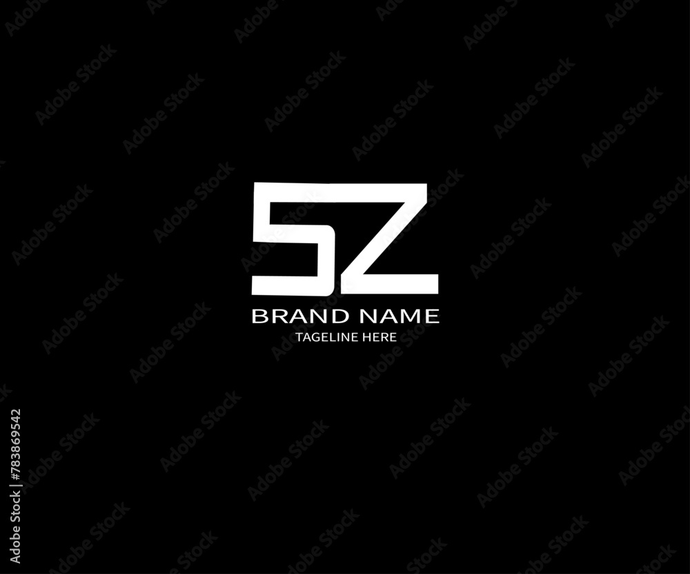 SZ letter logo design on black background. SZ creative initials letter logo concept. SZ unique design. SZ letter logo design on black background. SZ creative initials letter logo concept. SZ unique design.