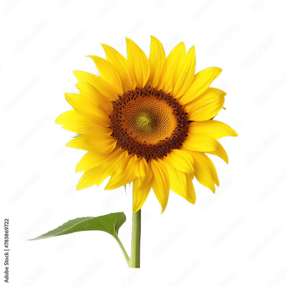 A beautiful sunflower isolated on white background