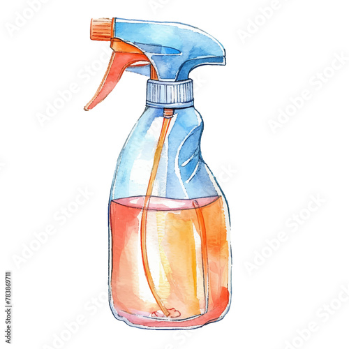 cleaning spray vector illustration in watercolour style