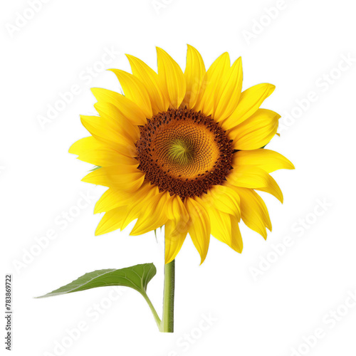 A beautiful sunflower isolated on white background