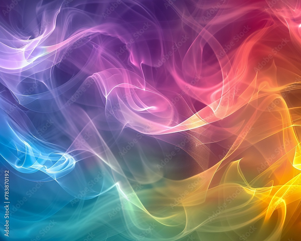 Swirls of colored smoke, rainbow hues, ethereal, 2D. Swirls of colored smoke, rainbow hues, ethereal, 2D.