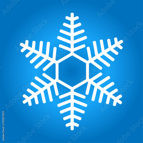 blue snowflake icon isolated on blue background. vector illustration