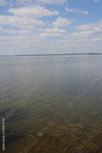 Scenic lake in Goczalkowice town at Silesian district in Poland - vertical photo