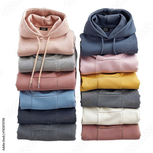 stack of hoodie clothes