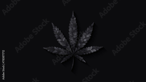 Cannabis leaf isolated. Marijuana leaf icon. Vector illustration. Logo concept. Indica, Sativa, Hybrid, Ruderalis. Black color.
