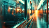 Blurring the Background in a train cabin concept blurred background light clear 3D rendering 