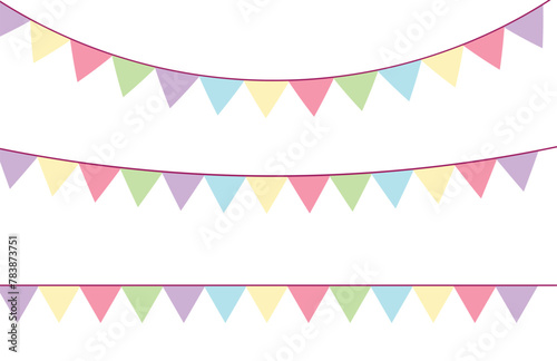 Pastel pennant flags bunting clipart
