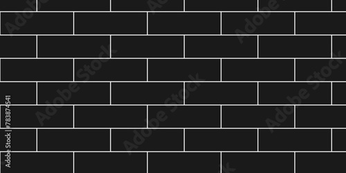Black brick wall background texture. Black background wall brick. seamless square brick blank pattern.