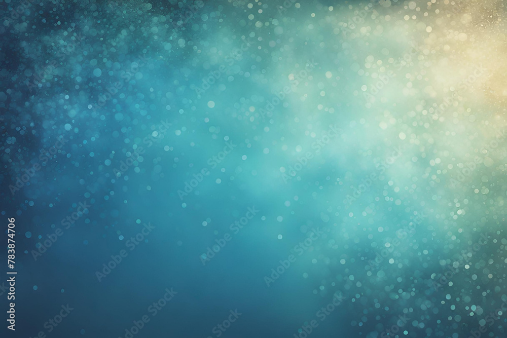 Fototapeta premium Blue bokeh , a normal simple grainy noise grungy empty space or spray texture , a rough abstract retro vibe shine bright light and glow background template color gradient