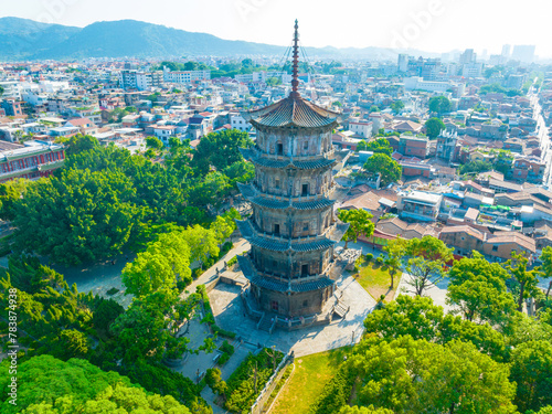 Early morning scenery of Kaiyuan Temple in Quanzhou, Fujian, China photo