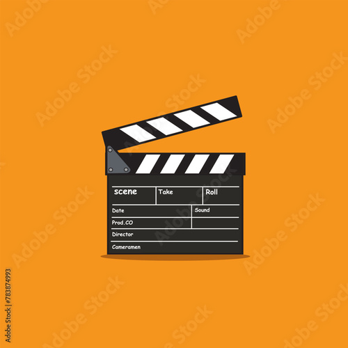 Vector illustration of clapperboard make movie