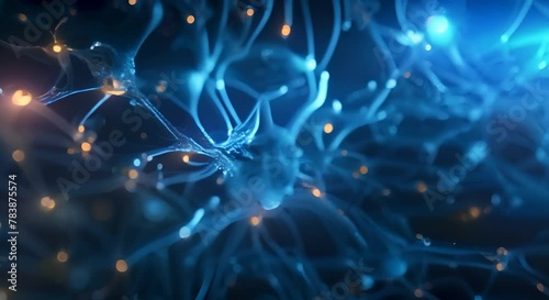 Electric Synapses: A Digital Brain's Pulse. Concept Artificial Intelligence, Neural Networks, Brain Simulation, Technological Advancements, Digital Innovation photo