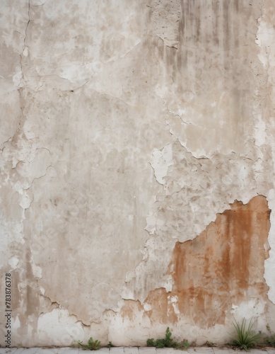 A close-up of a worn wall, showing layers of peeling paint and exposing the structure's history. Ideal for backgrounds or texture overlays.