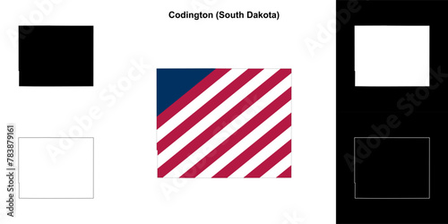 Codington County (South Dakota) outline map set photo