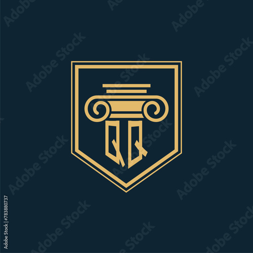 QQ Initials Law Firm Logo Lawyer logo with creative law element