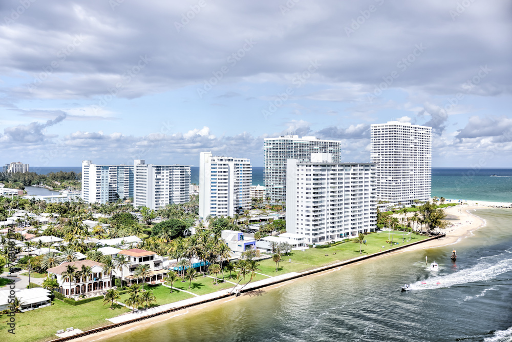 Fort Lauderdale, Florida - March 23, 2024: Aerial views of Fort Lauderdale, Florida
