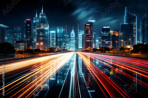 Light trails in cityscapes route
