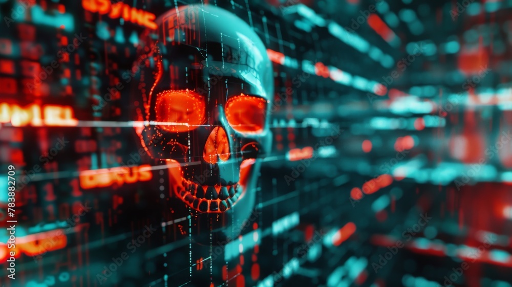 Computer hacked system error virus internet crime concept Cybersecurity Computer hacked system error virus internet crime concept Cybersecurity