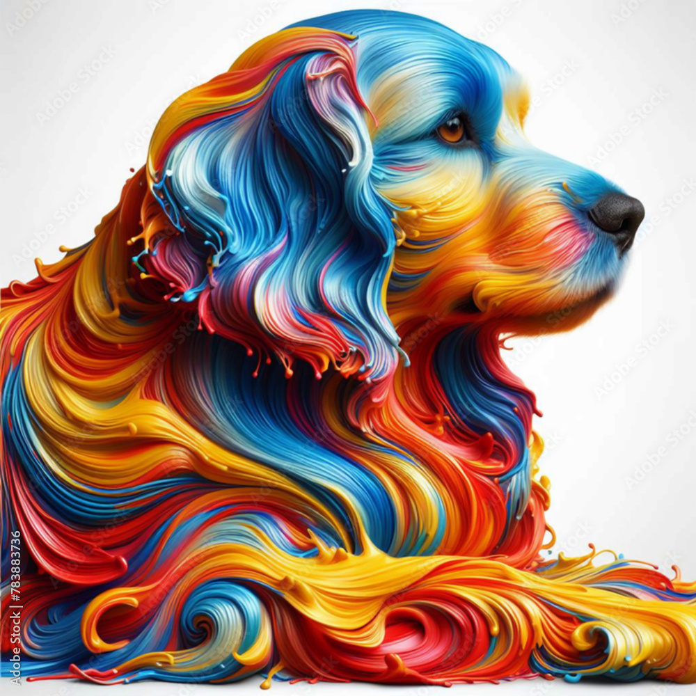 Isolated colorful dog
