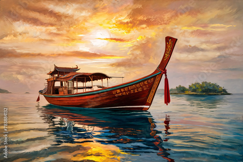 boat at sunset © Muhammad