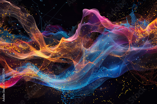 A colorful, swirling mass of light and color © mila103