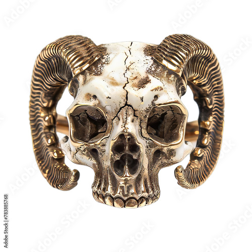 Golden Skull With Horns photo