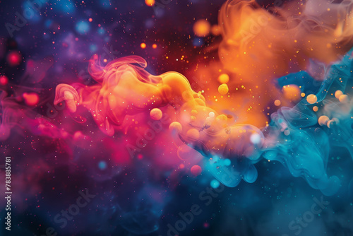 A colorful  swirling galaxy of smoke and fire