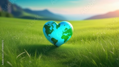 Heart-shaped earth  International Earth Day