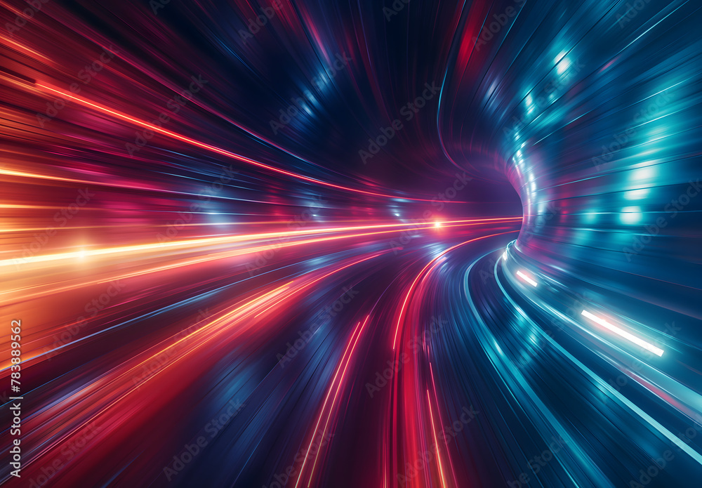 Dynamic Abstract Light Trails on Dark Background Dynamic Abstract Light Trails on Dark Background