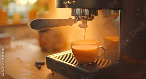 Serene Espresso Moment - Warmth & Simplicity. Concept Coffee Art, Cozy Ambiance, Relaxing Break, Simple Pleasures photo