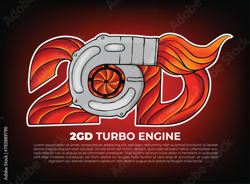 2GD Turbo Engine Car Vector Eps 10