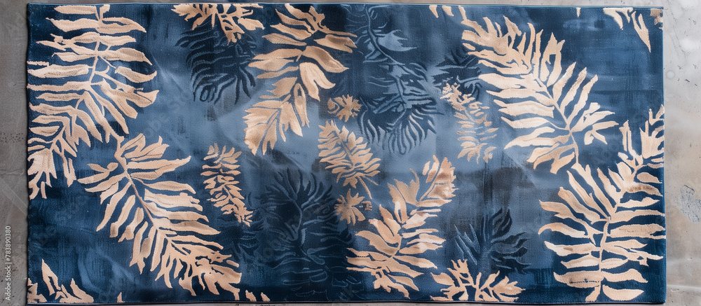 modern blue rug floral pattern concept