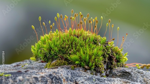 Macro photography of moss growing on a rock