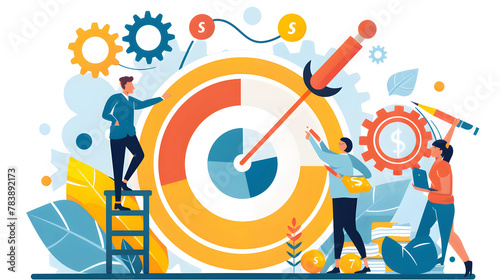 Time management concept vector illustration. Flat tiny people character design. Time management
