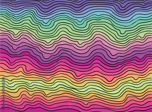 Waves Colorful Background Vector EPS10