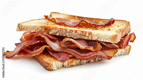 Sandwich bacon isolated on white background