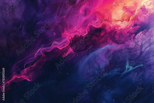 Mystical cosmic nebula with purple hues - This vibrant image showcases a cosmic nebula with swirling purple and pink hues, resembling a galactic phenomenon