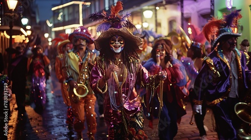 Festive Mardi Gras Parade in New Orleans