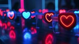 EmotionFacilitating Headbands, neonblue lights, facilitate empathy  communication, show friends a digital lovemeter, reshape conflicts Realistic, Backlights, Motion Blur, Dolly zoom effect