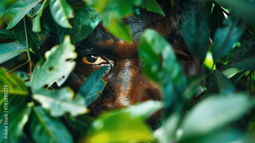 Sentinelese Tribe Member in Dense Jungle Foliage