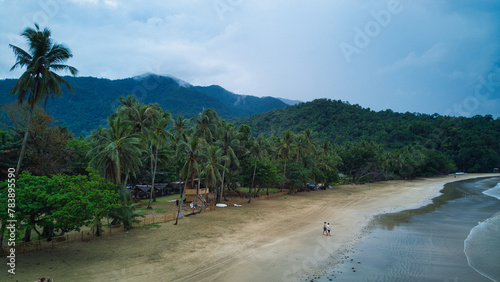 Fototapeta Naklejka Na Ścianę i Meble -  Aerial view Beaches, towns, sunsets in el nido nacpan port barton the Philippines. 