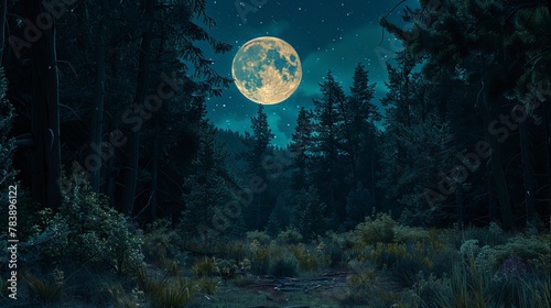 Moonlit Forest Clearing