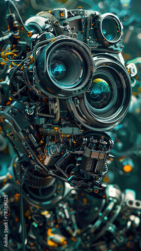 An imaginative depiction of a Hasselblad camera merging with a robotic entity © Sattawat